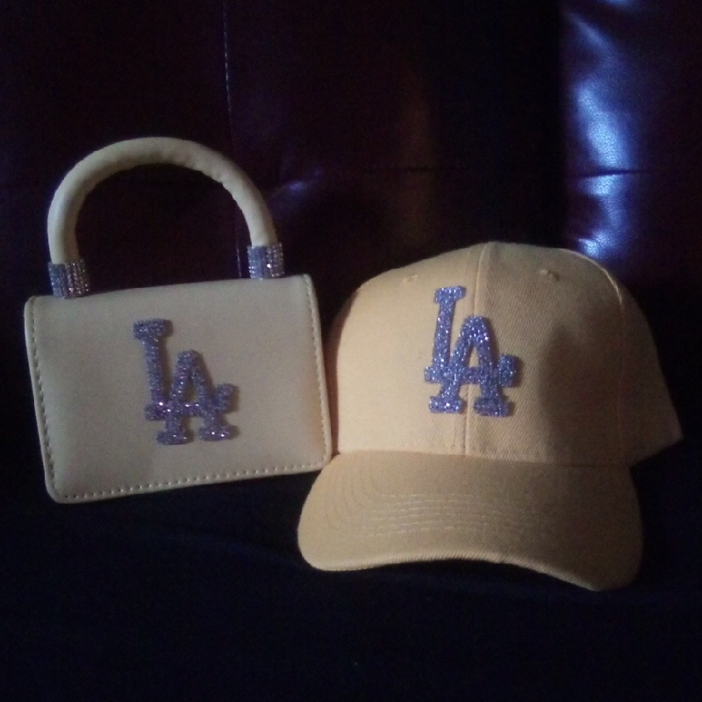 Yellow LA Cap and Purse Set